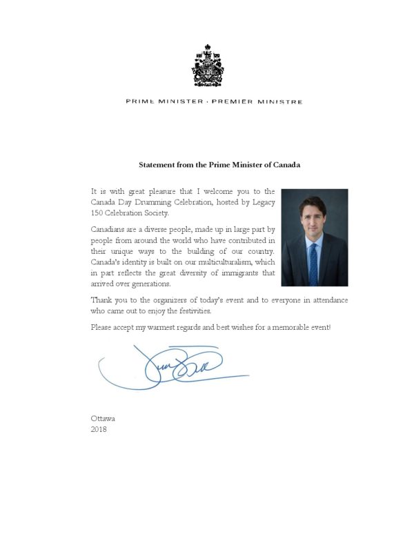 Message from the Right Honourable Justin P. J. Trudeau, Prime Minister of Canada
